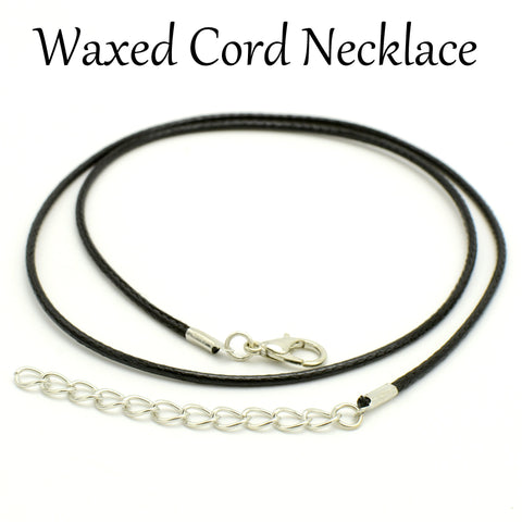 10/50 pcs - Black Waxed Necklace Cord in High Quality, 18 Inch Waxed cord necklace/ choker, Bulk Wholesale Black Wax Cord Necklaec for Women