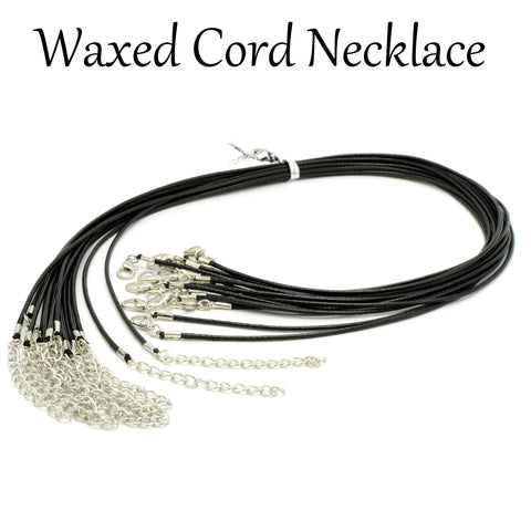 10/50 pcs - Black Waxed Necklace Cord in High Quality, 18 Inch Waxed cord necklace/ choker, Bulk Wholesale Black Wax Cord Necklaec for Women
