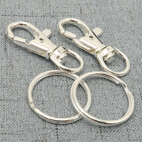 100 Wholesale Keychain Supplies Gold Silver Bronze Copper, Swivel Clip Key Clasp, Swivel Hook Snap Fob for Key Chain Making for Men Women