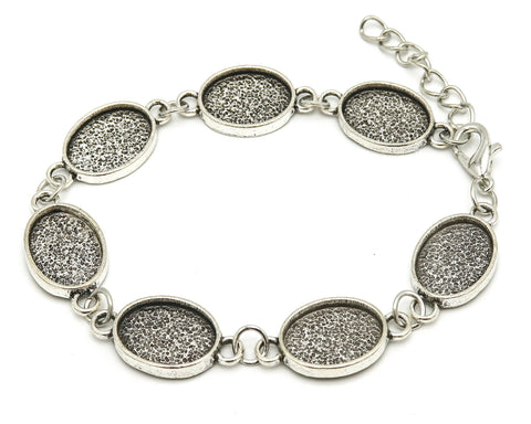5 pcs - Bezel Bracelet Blanks for Jewelry Making, Blank Bracelet Setting, Oval Bracelet Base for Cabochon or Resin, 10x14mm Bracelet Tray