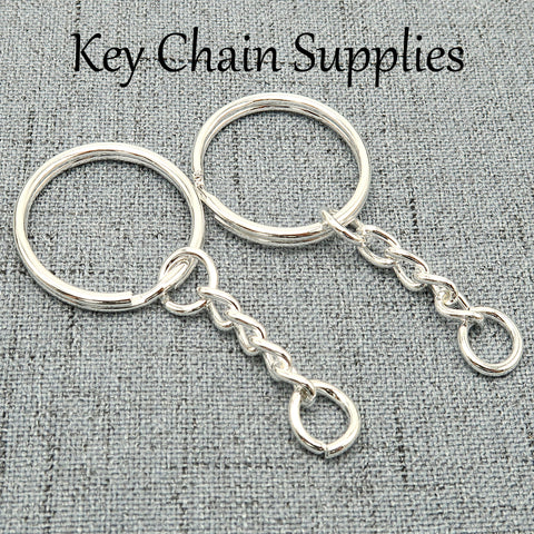 Wholesale Split Key Ring Keychains in Gold Silver Steel Bronze Copper, Round Keyring with Chain Jump Rings for Jewelry Making