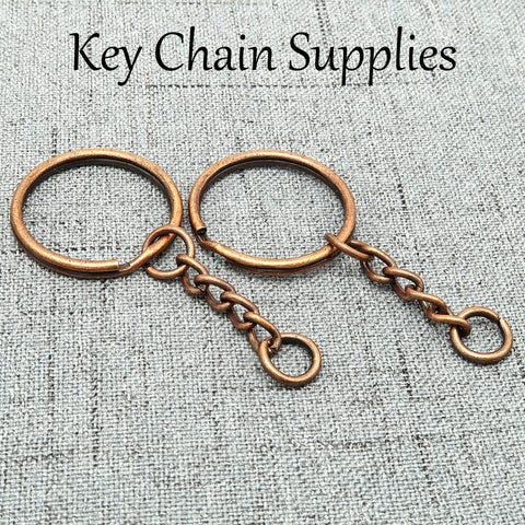 Wholesale Split Key Ring Keychains in Gold Silver Steel Bronze Copper, Round Keyring with Chain Jump Rings for Jewelry Making