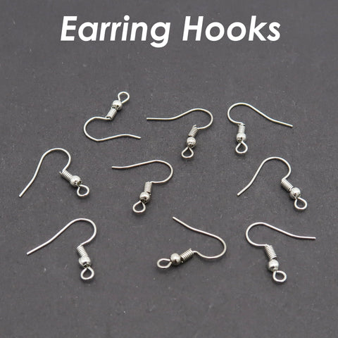 100 x French Earring Hook Bulk Wholesale Hypoallergenic Earring Wire Findings for Jewelry Making - Silver Gold Bronze Copper Gunmetal