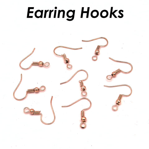 100 x French Earring Hook Bulk Wholesale Hypoallergenic Earring Wire Findings for Jewelry Making - Silver Gold Bronze Copper Gunmetal