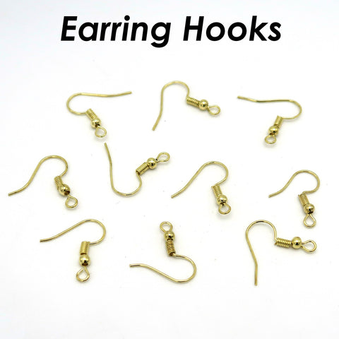 100 x French Earring Hook Bulk Wholesale Hypoallergenic Earring Wire Findings for Jewelry Making - Silver Gold Bronze Copper Gunmetal
