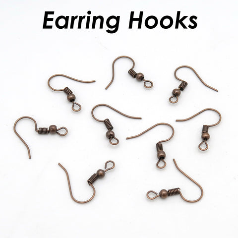 100 x French Earring Hook Bulk Wholesale Hypoallergenic Earring Wire Findings for Jewelry Making - Silver Gold Bronze Copper Gunmetal