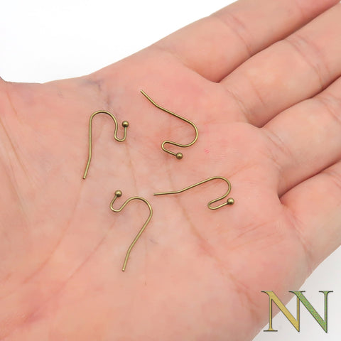 100 x Bulk Wholesale Earring Hooks Silver Gold Bronze Copper Hypoallergenic Earring Wire Findings for Jewelry Making