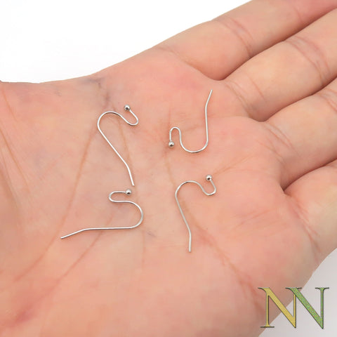 100 x Bulk Wholesale Earring Hooks Silver Gold Bronze Copper Hypoallergenic Earring Wire Findings for Jewelry Making