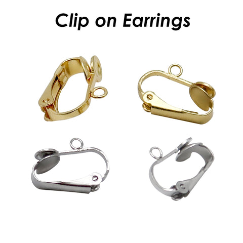 Stainless Steel Clip On Earring Converter with Comfort Pad, NO Pierced Lever Back Earclips, Surgical Earring Findings