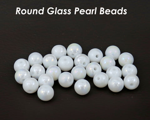 50 PCS - 8mm Crackle Beads, Crackle Glass Beads, Round Crackled Beads, Polished Sparkling Beads for Bracelet Necklace DIY Jewelry Making