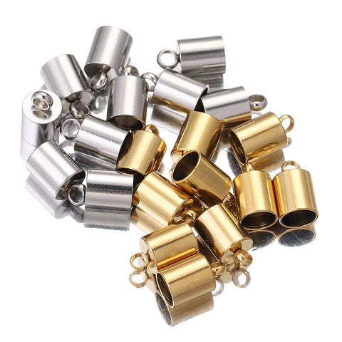 Stainless Steel Cord End Caps, Tarnish Free Silver Gold End Caps for Leather Tassel, Leather End Tip Caps, Wholesale Jewelry Findings