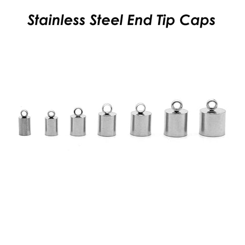 Stainless Steel Cord End Caps, Tarnish Free Silver Gold End Caps for Leather Tassel, Leather End Tip Caps, Wholesale Jewelry Findings