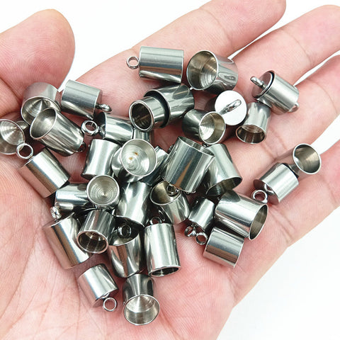 Stainless Steel Cord End Caps, Tarnish Free Silver Gold End Caps for Leather Tassel, Leather End Tip Caps, Wholesale Jewelry Findings