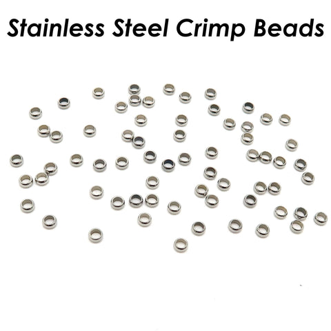 100 x Bulk Crimp Beads Stainless Steel Micro Crimp Beads Gold Silver, Beading Jewelry Findings Jewelry Suppies, Very Small Spacer Beads