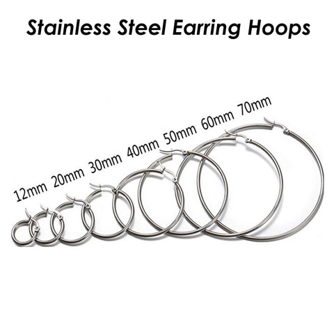 Stainless Steel Earring Hoops Gold Silver, Big Hoop Earrings for Women, Gold Hoop Earring Gift for Her