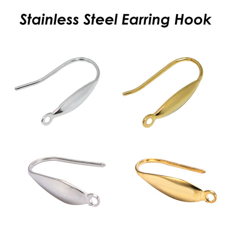 Stainless Steel Earring Hooks Gold Silver, 316L Surgical Steel Earwires, Hypoallergenic Ear Hooks, Hook Earring Findings Jewelry Supplies