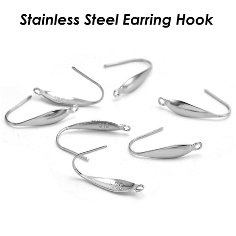 Stainless Steel Earring Hooks Gold Silver, 316L Surgical Steel Earwires, Hypoallergenic Ear Hooks, Hook Earring Findings Jewelry Supplies