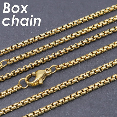 Stainless Steel Necklace for Men Women, 16, 18, 20, 22, 24, 30 Inches Round Box Chain Necklace, Stainless Steel Chain Necklace Wholesale