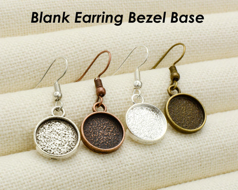 20 Pieces - Earring Bezel Setting, Earring Base Earring Bezel , Earring Blanks for Jewelry Making, Earring Tray for Cabochon Stones Epoxy