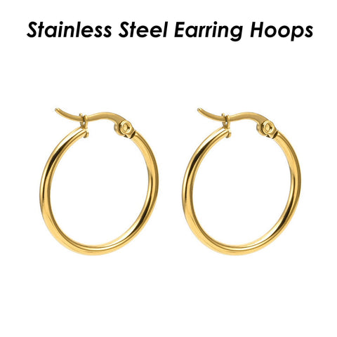 Stainless Steel Earring Hoops Gold Silver, Big Hoop Earrings for Women, Gold Hoop Earring Gift for Her