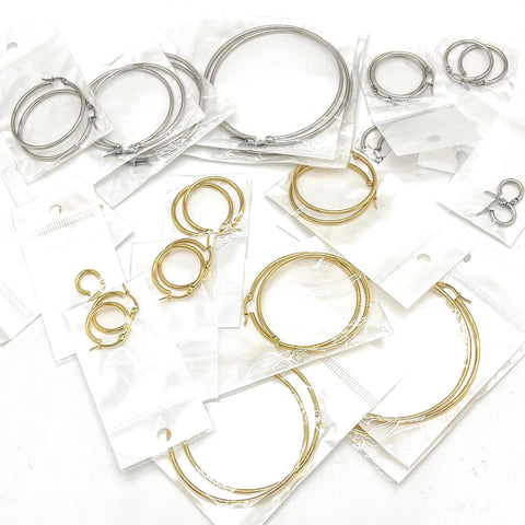 Stainless Steel Earring Hoops Gold Silver, Big Hoop Earrings for Women, Gold Hoop Earring Gift for Her