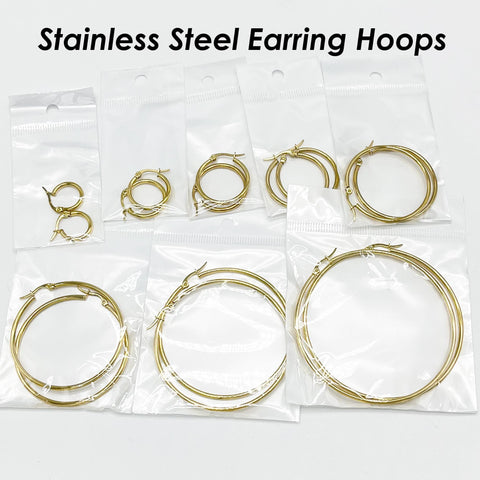 Stainless Steel Earring Hoops Gold Silver, Big Hoop Earrings for Women, Gold Hoop Earring Gift for Her