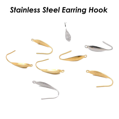 Stainless Steel Earring Hooks Gold Silver, 316L Surgical Steel Earwires, Hypoallergenic Ear Hooks, Hook Earring Findings Jewelry Supplies
