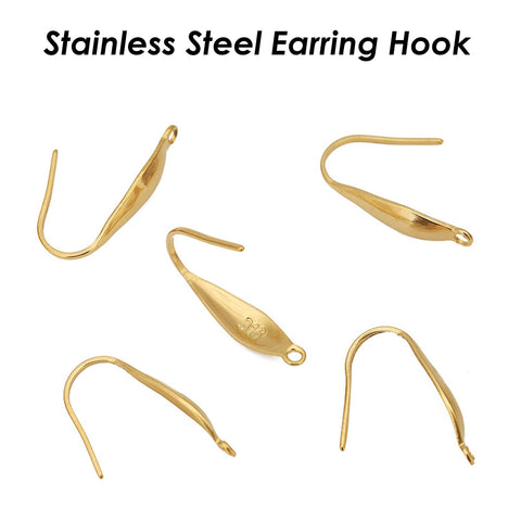 Stainless Steel Earring Hooks Gold Silver, 316L Surgical Steel Earwires, Hypoallergenic Ear Hooks, Hook Earring Findings Jewelry Supplies