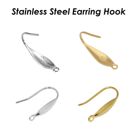 Stainless Steel Earring Hooks Gold Silver, 316L Surgical Steel Earwires, Hypoallergenic Ear Hooks, Hook Earring Findings Jewelry Supplies