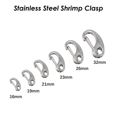 10 x Stainless Steel Lobster Clasp Gold Silver, Shrimp Clasp, Push Gate Clasp, Carabiner Clasp, Wholesale Jewelry Findings Supplies