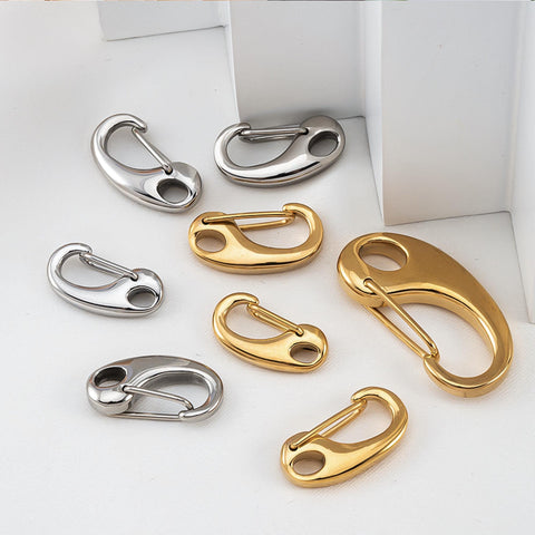 10 x Stainless Steel Lobster Clasp Gold Silver, Shrimp Clasp, Push Gate Clasp, Carabiner Clasp, Wholesale Jewelry Findings Supplies