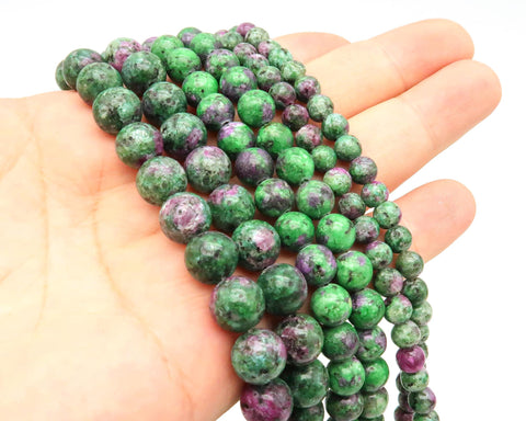 Natural Ruby in Zoisite Beads 4mm 6mm 8mm 10mm Genuine Stone Loose Beads Ruby in Zoisite Gemstones for Bracelets Necklace Jewelry Making