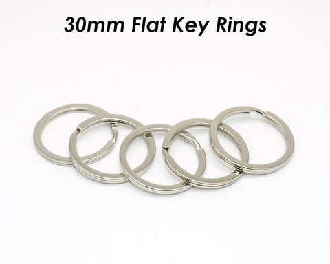 30mm Circle Key Rings Split Rings, Bulk Wholesale KeyRings, Keychain Supplies, Round Keyring for Key Chain - Silver Bronze Copper Gold