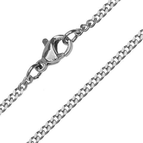 Stainless Steel Necklace Gold Silver, Curb Chain Necklace for Women Men, Stainless Steel Curb Link Necklace Chain for Jewelry Making