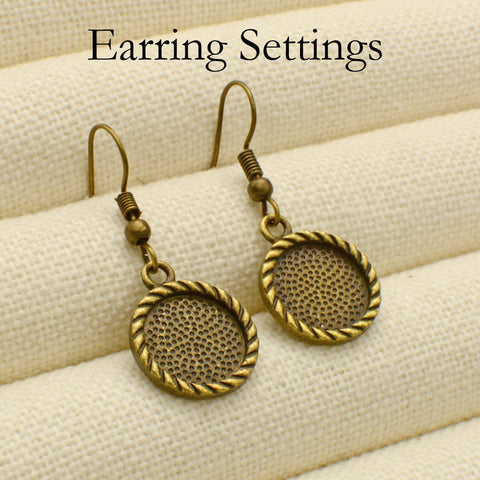 20 Pieces - Earring Bezel Setting, Earring Base Earring Bezel , Earring Blanks for Jewelry Making, Earring Tray for Cabochon Stones Epoxy