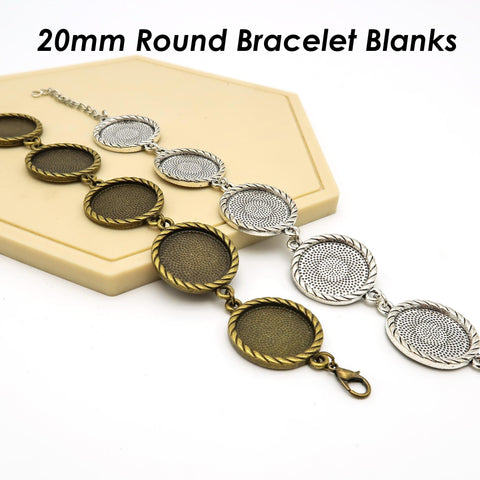 20mm Round Bezel Bracelet Blanks for Jewelry Making, Blank Bracelet Setting, Round Bracelet Base, Bracelet Bezel Blank