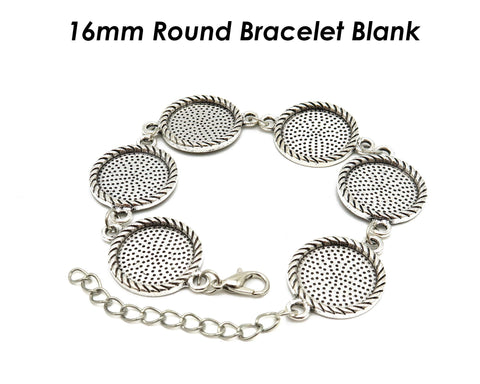16mm Round Bezel Bracelet Blanks for Jewelry Making, Blank Bracelet Setting, Round Bracelet Base, 16mm Bracelet Bezel Blank