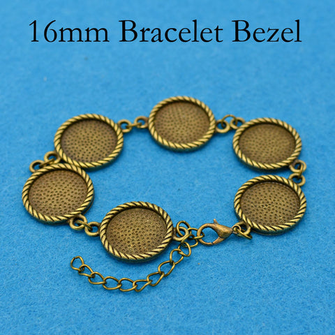 16mm Round Bracelet Blanks for Jewelry Making, Blank Bracelet Setting, Round Bracelet Base, 16mm Bezel Bracelet for Custom Bracelet