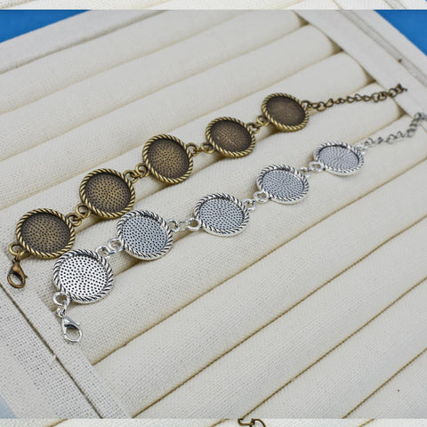 16mm Round Bezel Bracelet Blanks for Jewelry Making, Blank Bracelet Setting, Round Bracelet Base, 16mm Bracelet Bezel Blank
