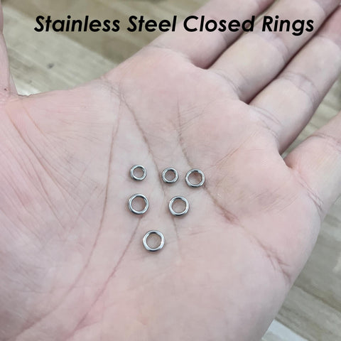 100 x Closed Jump Rings Stainless Steel Jump Rings Gold Silver, Seamless Round Jump Rings for Jewelry Making