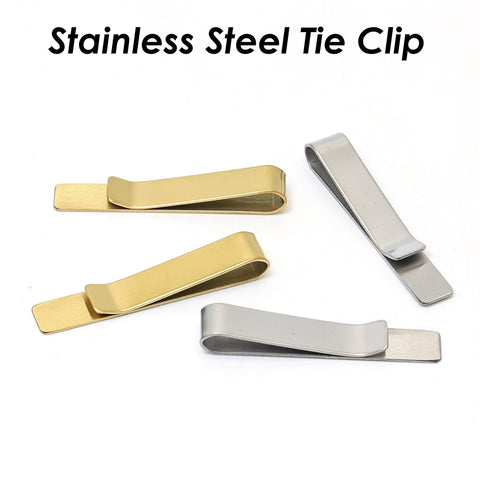 Stainless steel Tie Clip Blanks, Tie Clip Gold Silver, Blank Tie Bar, Stamping Blanks, Tile Clip for Personalize Making