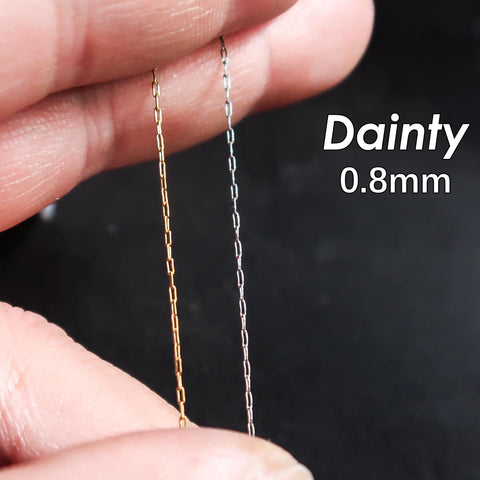 30 Feet 0.8mm Dainty Chain Stainless Steel, Beading Chain Gold Silver, Fine Chain Bulk, Very Thin Paperclip Chain for Jewelry Making