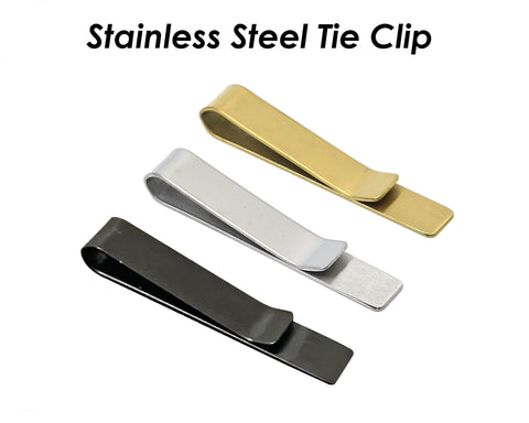 Stainless steel Tie Clip Blanks, Tie Clip Gold Silver, Blank Tie Bar, Stamping Blanks, Tile Clip for Personalize Making