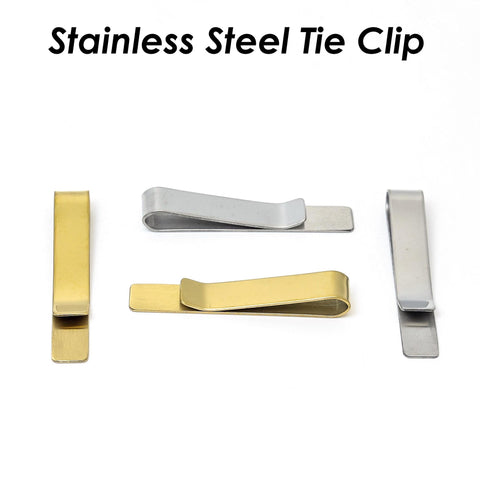 Stainless steel Tie Clip Blanks, Tie Clip Gold Silver, Blank Tie Bar, Stamping Blanks, Tile Clip for Personalize Making