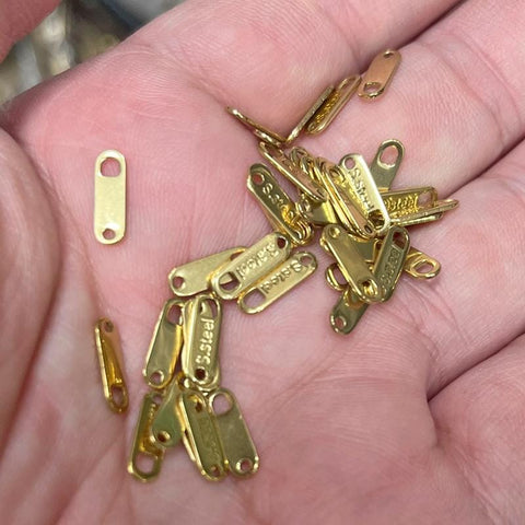 50 x Stainless Steel Extension Chain Tag End Charms, Stainless Steel Charm Tag with Text S.Steel for Extender Chain, Chain Connector Charms