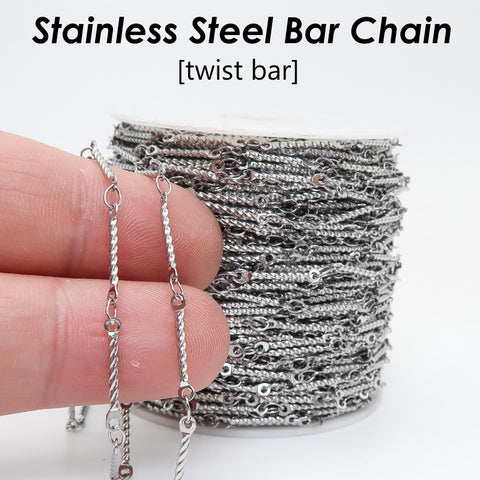 Stainless Steel Chain Bulk, Dainty Bar Chain Gold Silver, Bar Link Chain, Delicate Chain for Jewelry Making