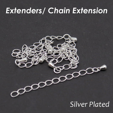 50 x Extender Chain for Jewelry Making, Extension Chain for Necklace Bracelet, Silver Bronze Copper Chain Extender, 2 Inch Chain Extension