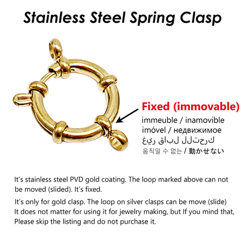 Sailor Clasp Stainless Steel Spring Clasp Closure, Big Ring Clasp Gold Silver, Spring Ring Clasps for Jewelry Making