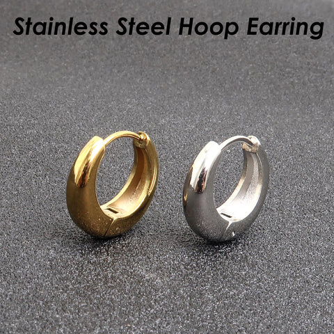 Stainless Steel Earring Hoops Gold Silver, Small Chunky Hoop Earrings for Women, Gold Hoop Earring, Gift for Her, Jewelry Craft Supplies