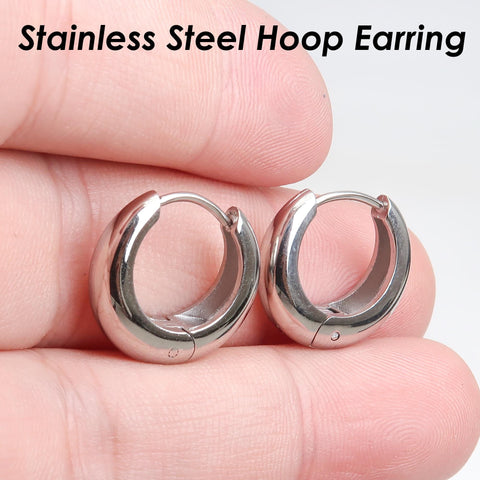 Stainless Steel Earring Hoops Gold Silver, Small Chunky Hoop Earrings for Women, Gold Hoop Earring, Gift for Her, Jewelry Craft Supplies